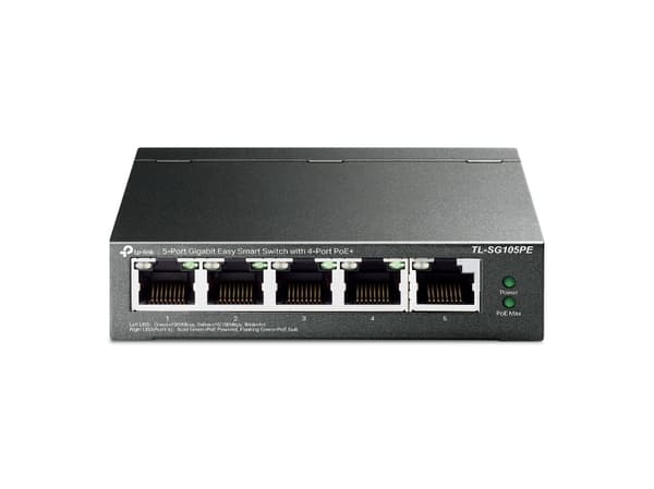 TP-Link TL-SG105PE nätverksswitchar hanterad L2 Gigabit Ethernet (10/100/1000) Strömförsörjning via Ethernet (PoE) stöd Svart
