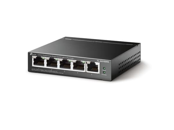 TP-Link TL-SG105PE nettverkssvitsj Håndtert L2 Gigabit Ethernet (10/100/1000) Strøm over Ethernet (PoE) Sort Sort