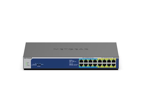 NETGEAR GS516UP - Switch - ikke-styrt - 8 x 10/100/1000 (PoE+) + 8 x 10/100/1000 (PoE++) - stasjonær, rackmonterbar - PoE++ (380 W)