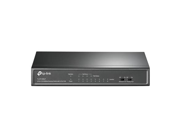 TP-Link TL-SF1008LP, Ohanterad, Fast Ethernet (10/100), Full duplex, Strömförsörjning via Ethernet (PoE) stöd, Monteringsbar på väggen