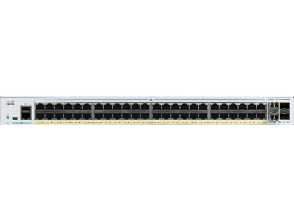 Cisco Catalyst C1000-48T-4X-L, Hallittu, L2, Gigabit Ethernet (10/100/1000), Täysin kaksipuolinen