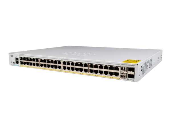 Cisco Catalyst C1000-48T-4X-L, Hallittu, L2, Gigabit Ethernet (10/100/1000), Täysin kaksipuolinen Harmaa