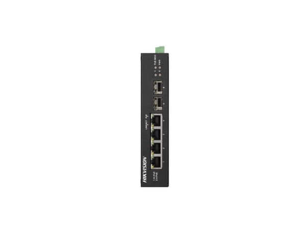 Hikvision Pro Series DS-3T0506HP-E/HS - Switch - ikke-styrt - 3 x 10/100/1000 (PoE) + 1 x 10/100/1000 (Hi-PoE) + 2 x Gigabit SFP - stasjonær - High P
