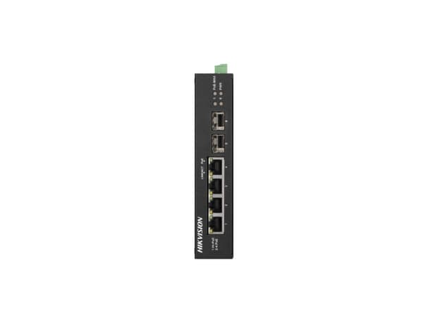 Hikvision Pro Series DS-3T0506HP-E/HS - Switch - ikke-styrt - 3 x 10/100/1000 (PoE) + 1 x 10/100/1000 (Hi-PoE) + 2 x Gigabit SFP - stasjonær - High P