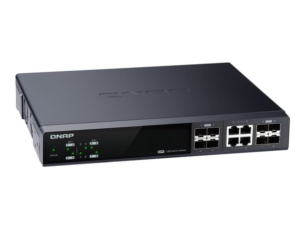 QNAP QSW-M804-4C, Hallittu, 10G Ethernet (100/1000/10000), Täysin kaksipuolinen, Telineasennus