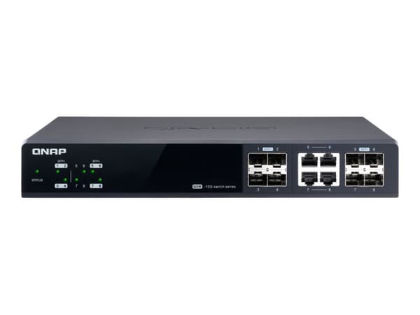 QNAP QSW-M804-4C, Hallittu, 10G Ethernet (100/1000/10000), Täysin kaksipuolinen, Telineasennus