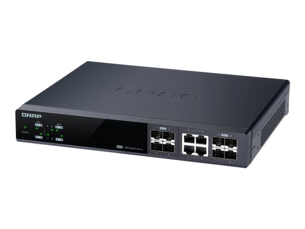 QNAP QSW-M804-4C, Hallittu, 10G Ethernet (100/1000/10000), Täysin kaksipuolinen, Telineasennus