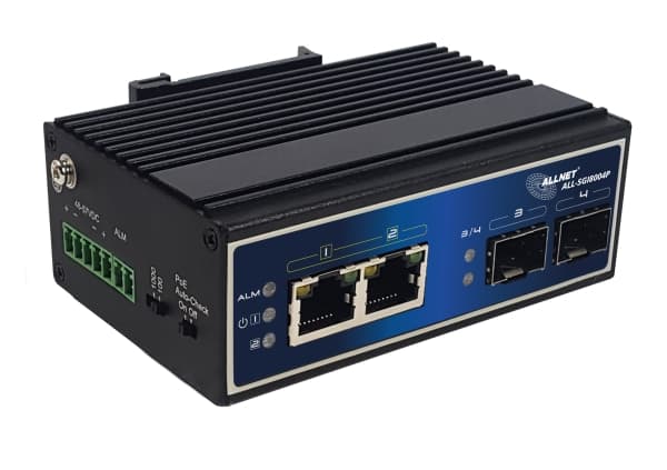 ALLNET ALL-SGI8004P, Ohanterad, Gigabit Ethernet (10/100/1000), Gigabit Ethernet, Strömförsörjning via Ethernet (PoE) stöd