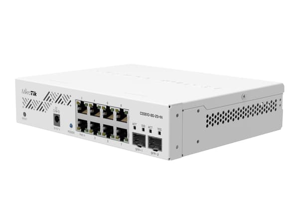 MikroTik Cloud Smart Switch CSS610-8G-2S+IN - Switch - smart - 8 x 10/100/1000 + 2 x 10 Gigabit SFP+ - rackmonterbar, skrivbordsmodell - Passiv PoE -