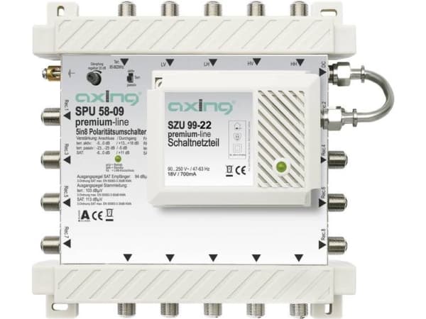Axing SPU 58-09, 5 innganger, 8 utganger, 950 - 2400 MHz, 85 - 862 MHz, IP20, F