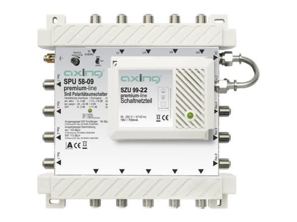 Axing SPU 58-09, 5 innganger, 8 utganger, 950 - 2400 MHz, 85 - 862 MHz, IP20, F