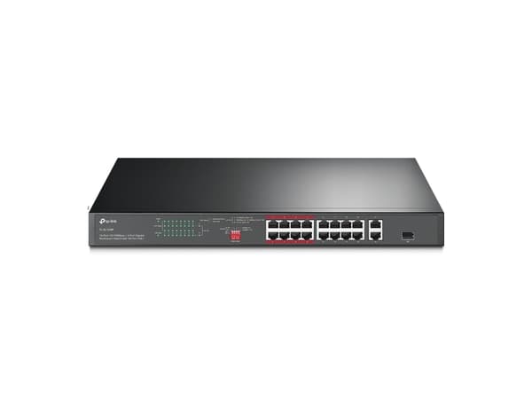 TP-Link TL-SL1218P nettverkssvitsj Uhåndtert Gigabit Ethernet (10/100/1000) Strøm over Ethernet (PoE) 1U Sort Sort