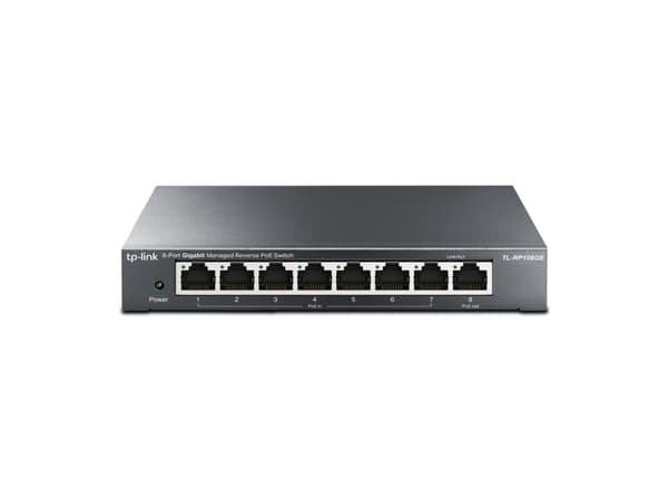 TP-Link TL-RP108GE - Switch - Administrerad - 7 x 10/100/1000 (PoE in) + 1 x 10/100/1000 (PoE ut) - skrivbordsmodell - Reverse PoE