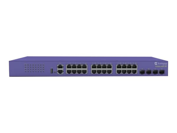 Extreme Networks ExtremeSwitching X435-24P-4S - Switch - Administrerad - 24 x 10/100/1000 (PoE+) + 4 x SFP (mini-GBIC) (upplänk) - rackmonterbar - Po Violett