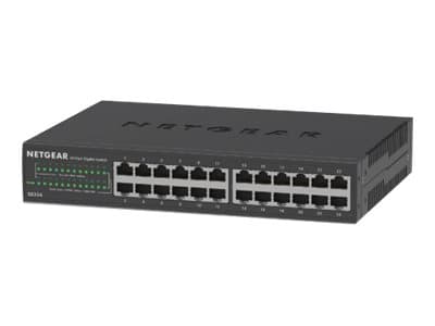NETGEAR GS324v2 - Switch - ikke-styrt - 24 x 10/100/1000 - veggmonterbar, stasjonær, rackmonterbar Sort