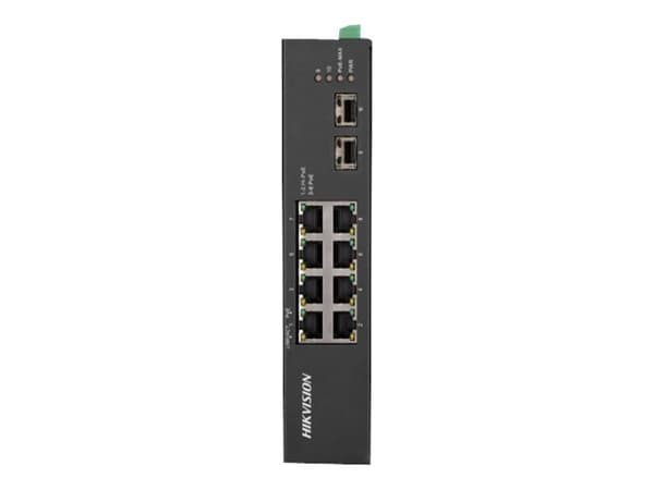 Hikvision Pro Series DS-3T0510HP-E/HS - Switch - ohanterad - 2 x 10/100/1000 (High PoE) + 6 x 10/100/1000 (PoE) + 2 x Gigabit SFP - skrivbordsmodell Svart