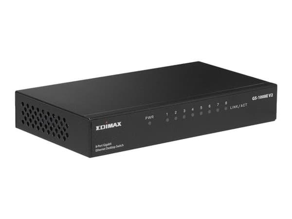 Edimax GS-1008E V2, Hallitsematon, Gigabit Ethernet (10/100/1000), Seinäkiinnitteinen