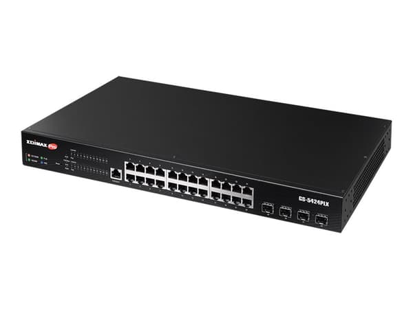 Edimax Pro GS-5424PLX - Switch - smart - 24 x 10/100/1000 (PoE+) + 4 x 10 Gigabit SFP+ (opplenke) - rackmonterbar - PoE+ (400 W)