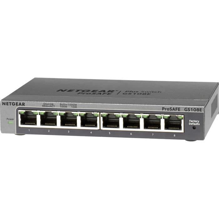 NETGEAR switch Web Managed (Plus) konfigurerbar 8 porte GS108E-300PES