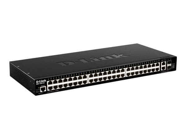 D-Link DGS 1520-52 - Switch - L3 - smart - 48 x 10/100/1000 + 2 x 10 Gigabit Ethernet + 2 x 10 Gigabit SFP+ - rackmonterbar Sort