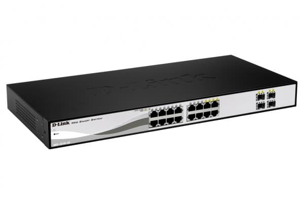 D-Link Web Smart DGS-1210-16 - Switch - Administrerad - 16 x 10/100/1000 + 4 x kombinations-SFP - skrivbordsmodell
