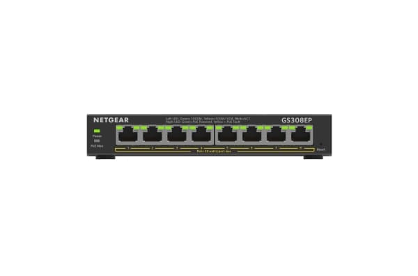 NETGEAR Plus GS308EP - Switch - smart - 8 x 10/100/1000 (PoE+) - stasjonær, veggmonterbar - PoE+ (62 W)
