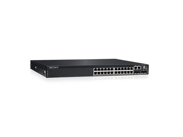 Dell PowerSwitch N3224P-ON - Switch - L3 - Administrerad - 24 x 10/100/1000 (PoE+) + 4 x 10 Gigabit SFP+ + 2 x 100 Gigabit QSFP28 - främre till bakre