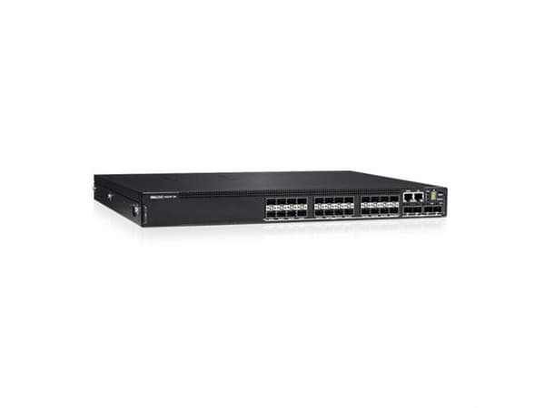 Dell PowerSwitch N3224F-ON - Switch - L3 - Styrt - 24 x Gigabit SFP + 4 x 10 Gigabit SFP+ + 2 x 100 Gigabit QSFP28 - front til bakside-luftflyt - rac
