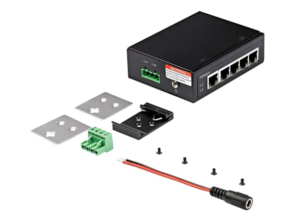 StarTech.com Industrial 5 Port Gigabit PoE Switch, 30W, Power Over Ethernet Switch, Hardened GbE PoE+ Unmanaged Switch, Rugged High Power Gigabit Net