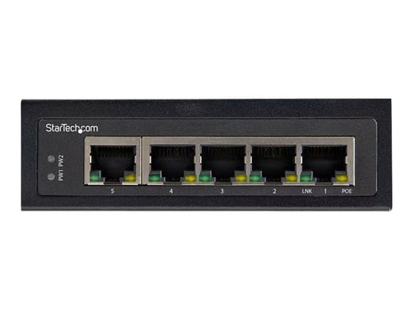 StarTech.com Industrial 5 Port Gigabit PoE Switch, 30W, Power Over Ethernet Switch, Hardened GbE PoE+ Unmanaged Switch, Rugged High Power Gigabit Net