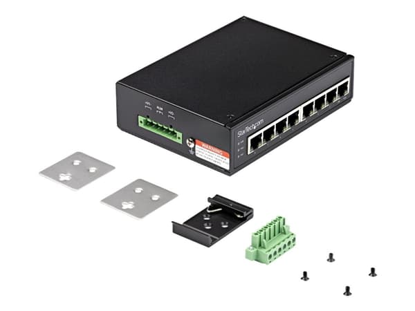 StarTech.com Industriell 8-ports Gigabit PoE-switch - 30 W - Power Over Ethernet-switch - GbE PoE+ ohanterad switch - Robust Gigabit-nätverksswitch m
