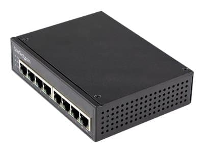 StarTech.com Industrial 8 Port Gigabit PoE Switch, 30W, Power Over Ethernet Switch, Gigabit Ethernet GbE PoE+ Unmanaged Switch, Rugged High Power Gig Sort