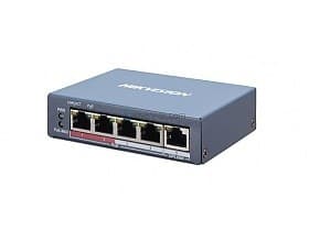 Hikvision Pro Series DS-3E1105P-EI - Switch - 4 x 10/100 (PoE+) + 1 x 10/100 (upplänk) - skrivbordsmodell - PoE+ (60 W)