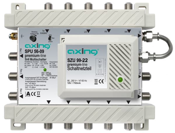 Axing SPU 56-09, 5 innganger, 950 - 2400 MHz, 85 - 862 MHz, IP20, F, 90 - 250 V