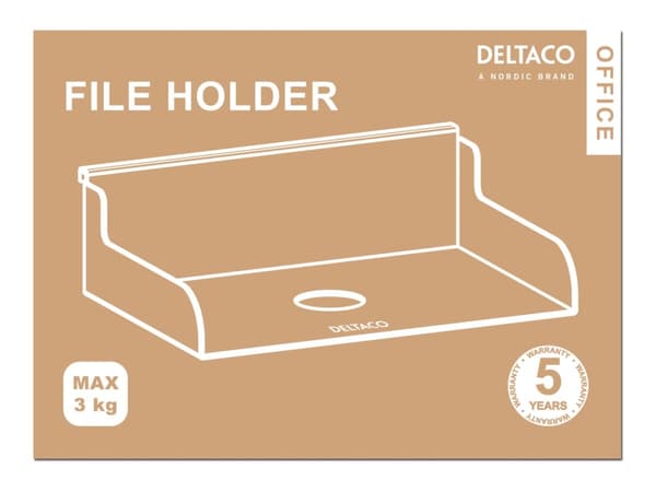 DELTACO Office - Filholder - 180 x 120 mm - matt hvit