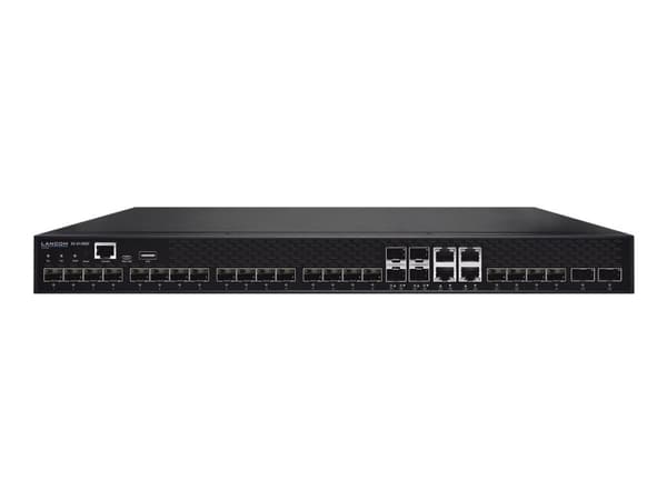 LANCOM XS-6128QF - Kytkin - L3 - Hallittu - 16 x 10 Gigabit SFP+ + 4 x yhdistelmä 10 Gigabit SFP+/RJ-45 + 4 x yhdistelmä 25 Gigabit SFP28 (uplink) + musta