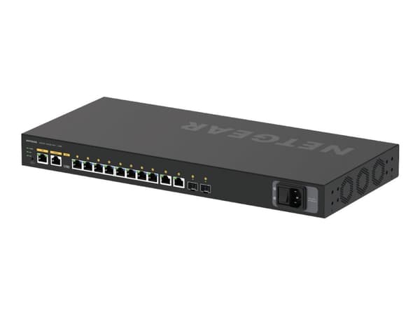 NETGEAR AV Line M4250-10G2XF-PoE+ - Switch - L3 - Administrerad - 10 x 10/100/1000 (8 PoE+) + 2 x 10 Gigabit SFP+ - sida till sida luftflöde - rackmo
