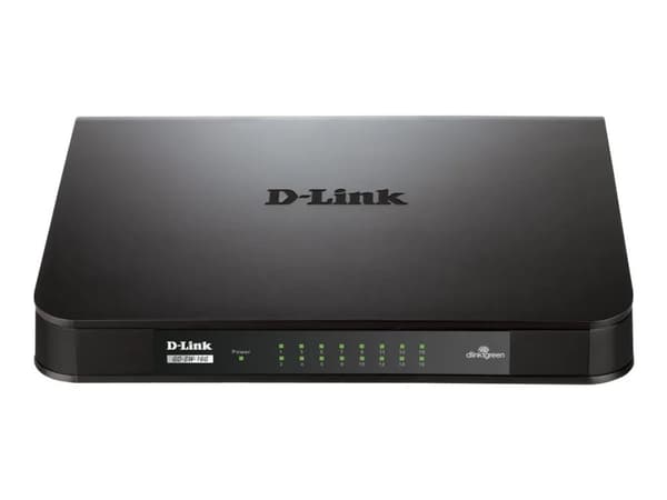 D-Link GO-SW-16G, Hallitsematon, L2, Gigabit Ethernet (10/100/1000), Täysin kaksipuolinen, Telineasennus, 1U
