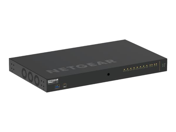 NETGEAR AV Line M4250-10G2XF-PoE++ - Switch - L3 - Styrt - 10 x 10/100/1000 (8 PoE++) + 2 x 10 Gigabit SFP+ - side til side-luftflyt - rackmonterbar Sort