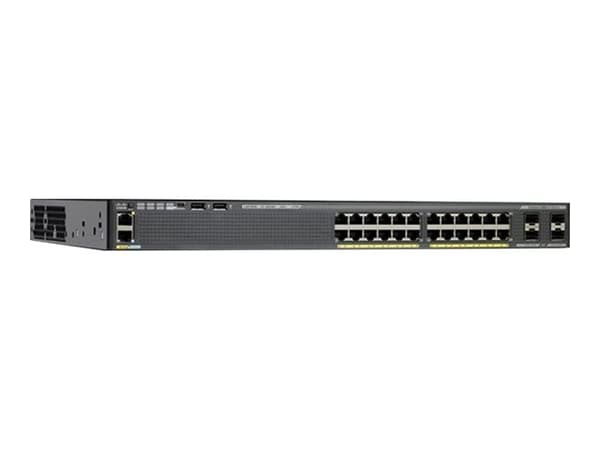 Cisco Catalyst 2960X-24PS-L - Switch - Administrerad - 24 x 10/100/1000 (PoE+) + 4 x Gigabit SFP - skrivbordsmodell, rackmonterbar - PoE+ (370 W)