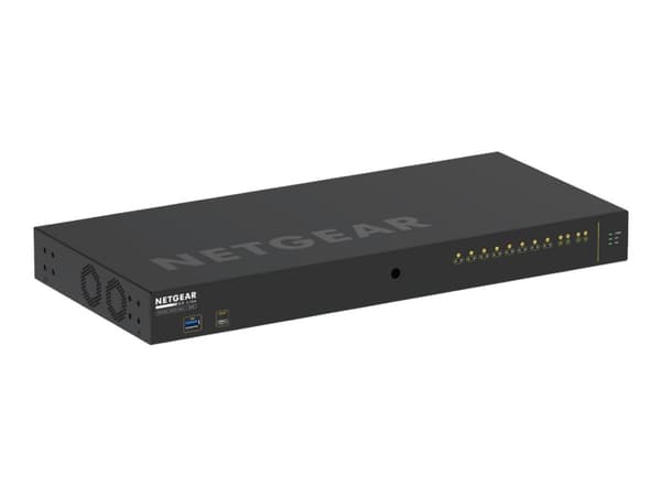 NETGEAR AV Line M4250-10G2F-PoE+ - Kytkin - L3 - Hallittu - 10 x 10/100/1000 (8 PoE+) + 2 x Gigabit SFP - ilmavirta vierekkäin - asennettavissa telin musta