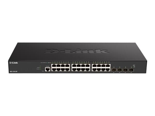 D-Link DXS 1210-28T - Kytkin - älykäs - 24 x 10GBase-T + 4 x 25 Gigabit SFP28 - monterbar på stativ