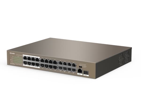 IP-COM Networks F1126P-24-250W, Hallitsematon, Fast Ethernet (10/100), Täysin kaksipuolinen, Power over Ethernet -tuki, Telineasennus