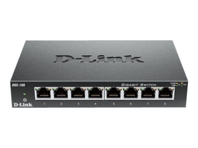 D-Link DGS 108 - Switch - 8 x 10/100/1000 - skrivbordsmodell