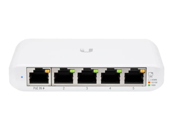 Ubiquiti UniFi Switch USW Flex Mini - Switch - smart - 4 x 10/100/1000 + 1 x 10/100/1000 (PoE+) - skrivbordsmodell - PoE+ (paket om 5)