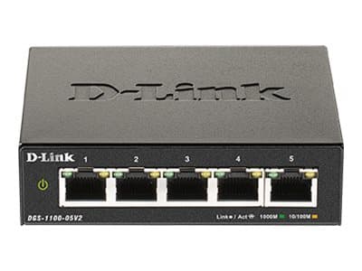 D-Link DGS 1100-05V2 - Switch - smart - 5 x 10/100/1000 - skrivbordsmodell - AC 100/240 V