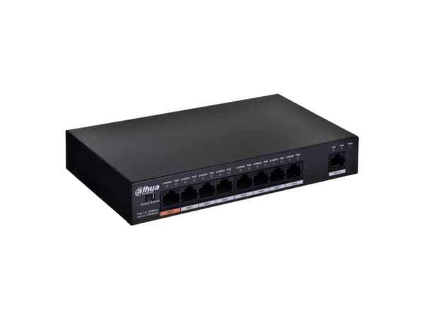 Dahua Technology PFS3009-8ET-96, Ohanterad, L2, Fast Ethernet (10/100), Strömförsörjning via Ethernet (PoE) stöd
