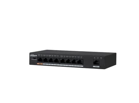 Dahua Technology PFS3009-8ET-96, Hallitsematon, L2, Fast Ethernet (10/100), Power over Ethernet -tuki musta