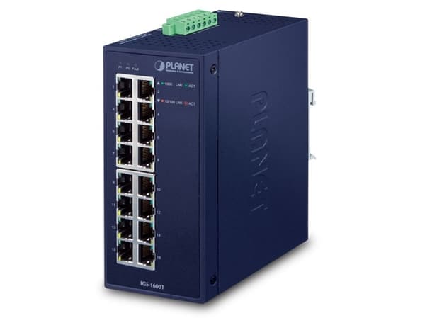 PLANET IGS-1600T, Ohanterad, L2, Gigabit Ethernet (10/100/1000), Full duplex, Monteringsbar på väggen