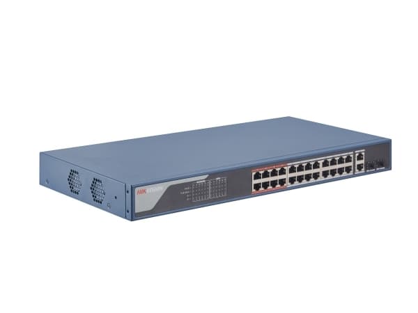 Hikvision Pro Series DS-3E1326P-EI - Switch - smart - 24 x 10/100 (24 PoE) + 2 x combo Gigabit - skrivbordsmodell - PoE (370 W)